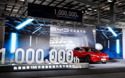 O 1.000.000° automóvel elétrico da BYD é produzido