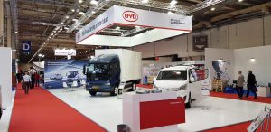 BYD apresenta seus caminhões e furgões 100% elétricos na na Cargo Truck & Van Expo 2021, na Grécia