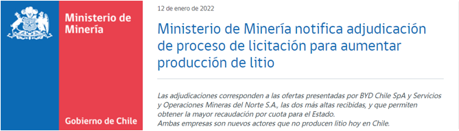 BYD adquire cota de 80.000 toneladas de lítio metálico no Chile