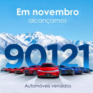 Com nove meses consecutivos de recordes de vendas de automóveis elétricos, BYD comercializa 90.121 unidades em novembro na China