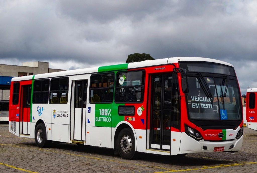 Mais dois ônibus 100% elétricos da BYD passam a operar em Diadema em julho