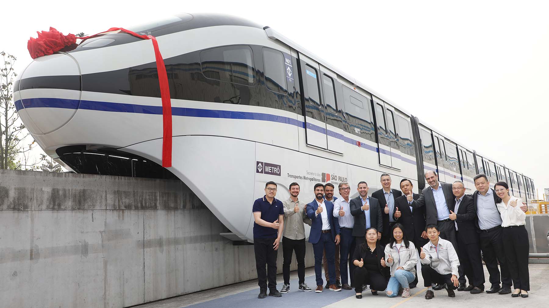 Primeiro trem da Linha 17-Ouro do Metrô é entregue na China e liberado para envio ao Brasil